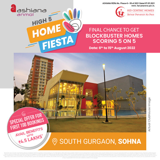 Special offer for first 100 bookings avail benefit upto Rs 4.5 Lac at Ashiana Anmol in Sector 33, Gurgaon Update
