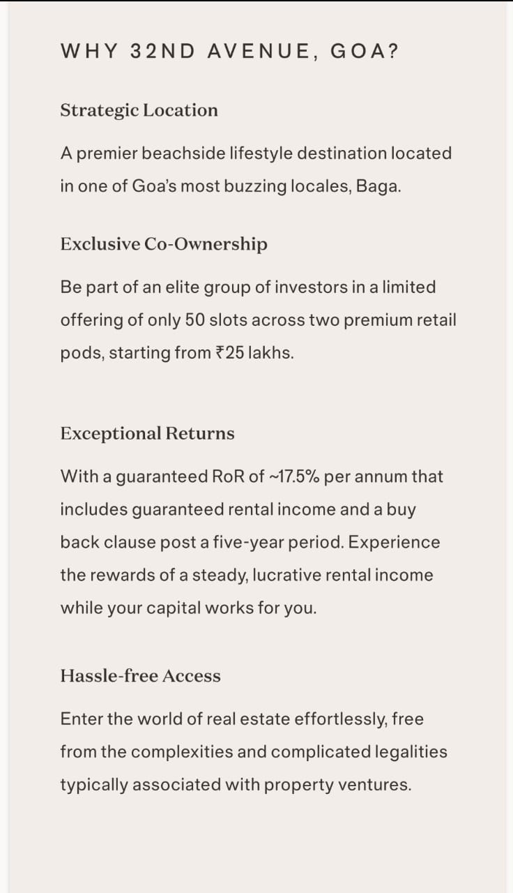 Discover 32nd Avenue, Goa: Limited Co-Ownership Slots from ₹25 Lakhs Update