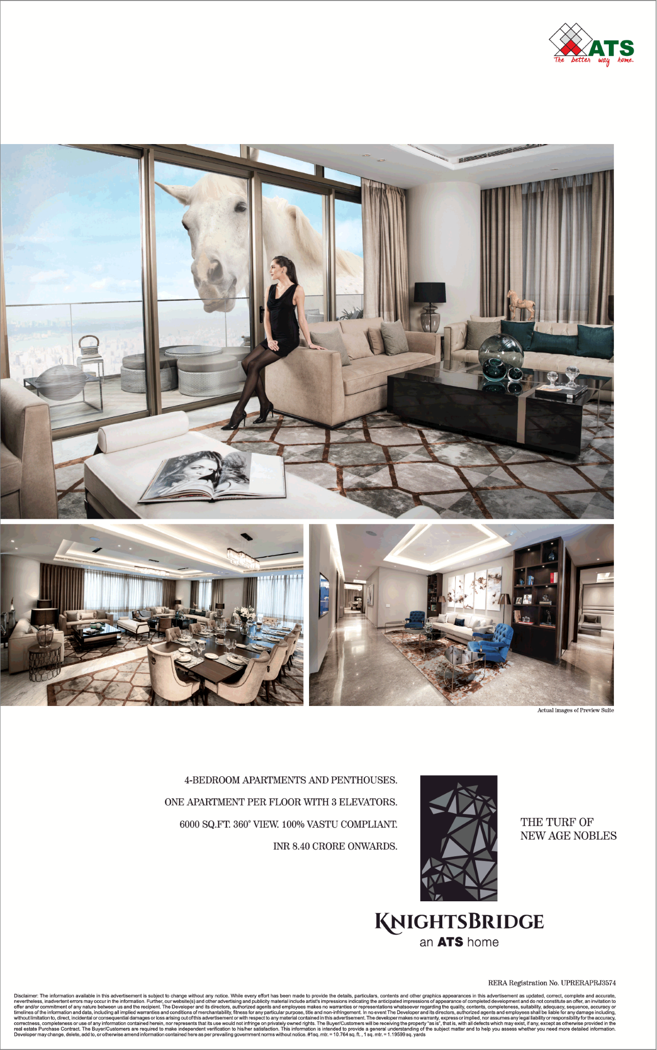 Book 4 bedroom apartments and penthouse starting at 8.40 Cr in ATS Knights Bridge, Noida Update