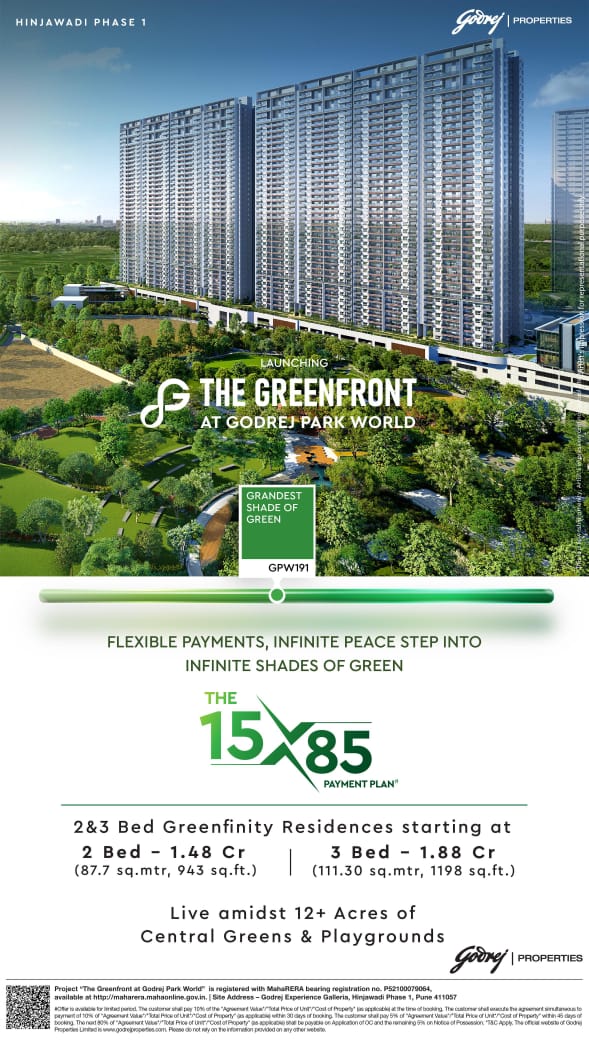 Explore The Greenfront at Godrej Park World Hinjawadi, from 1.48 Cr Update
