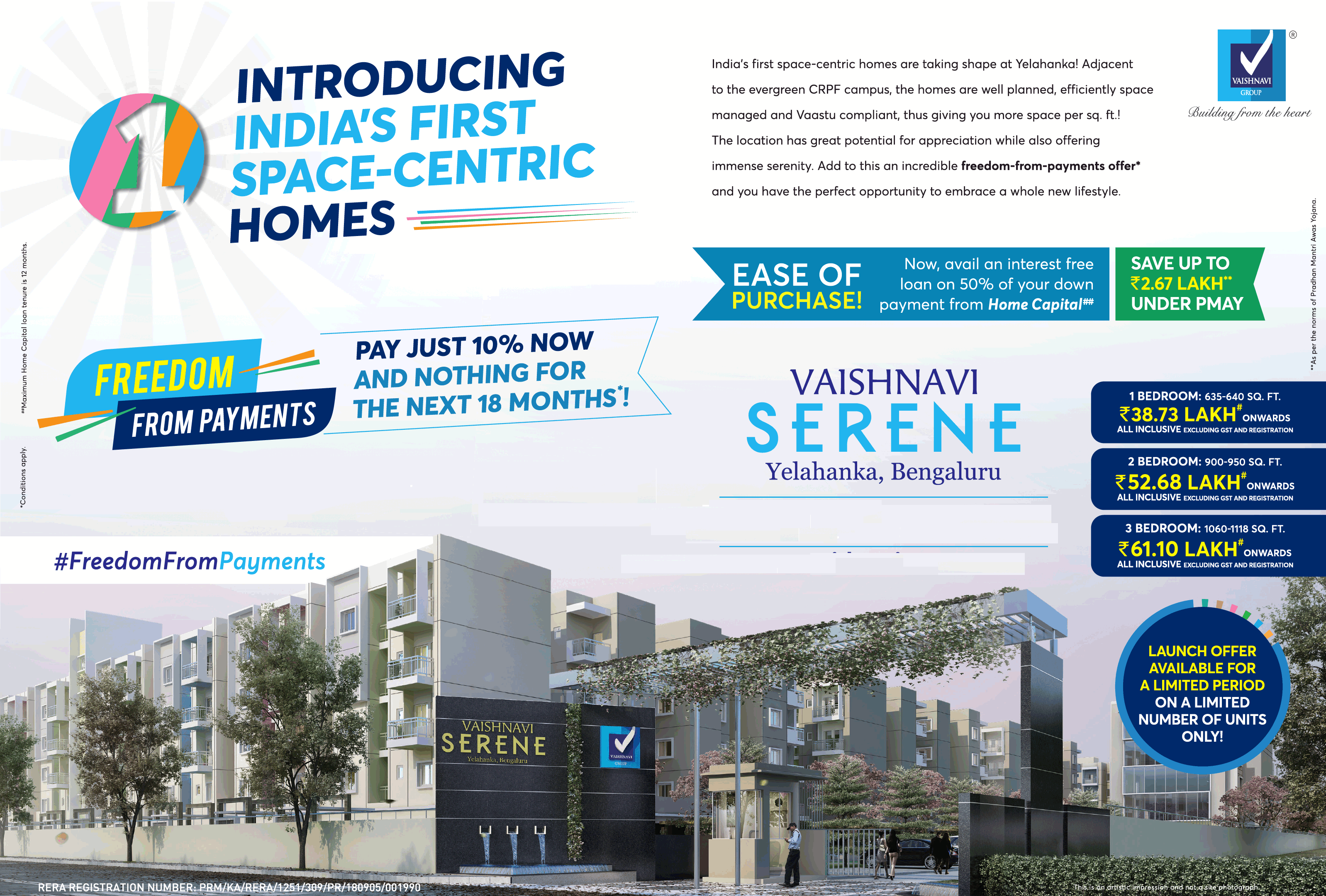 Book space centric homes at Vaishnavi Serene, Bengaluru Update