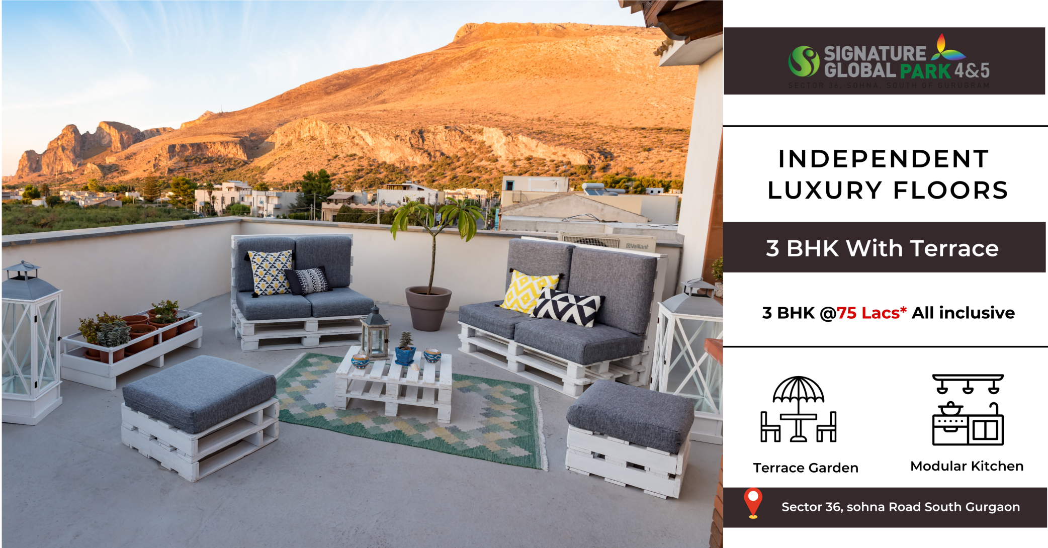 Independent luxury floor 3 BHK + terrace Rs 75 Lac at Signature Global Park 4 & 5, Sauth of Gurgaon Update