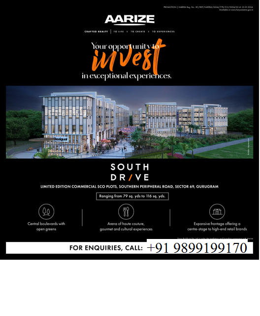Invest in AARIZE South Drive – The Pinnacle of Commercial Spaces in Gurugram Update