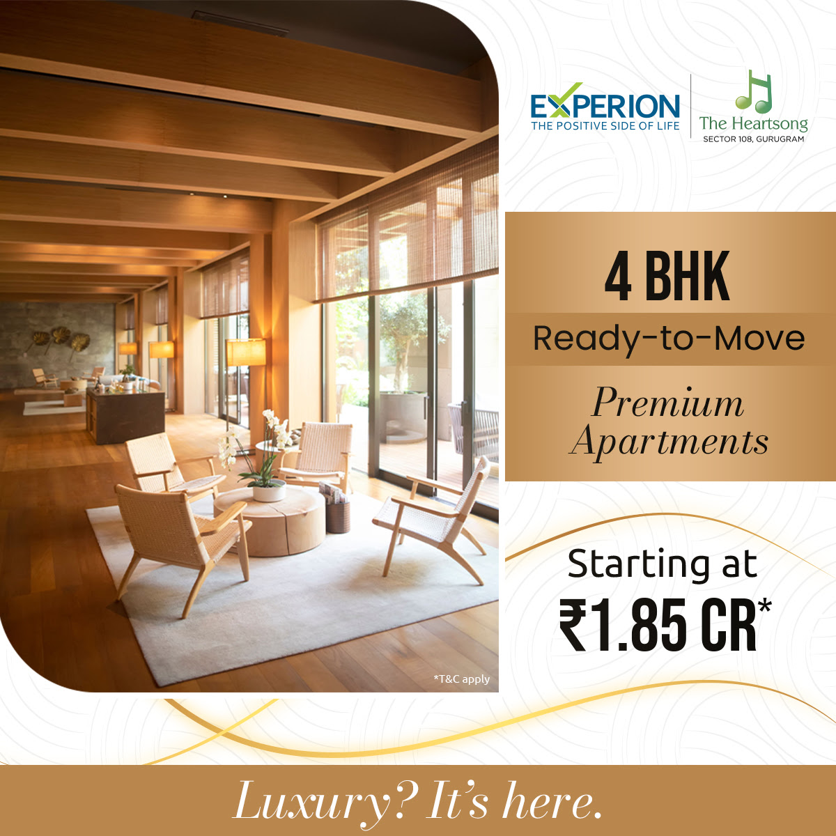Ready to move 4 BHK premium apartments starting Rs 1.85 Cr at Experion The Heartsong, Gurgaon Update