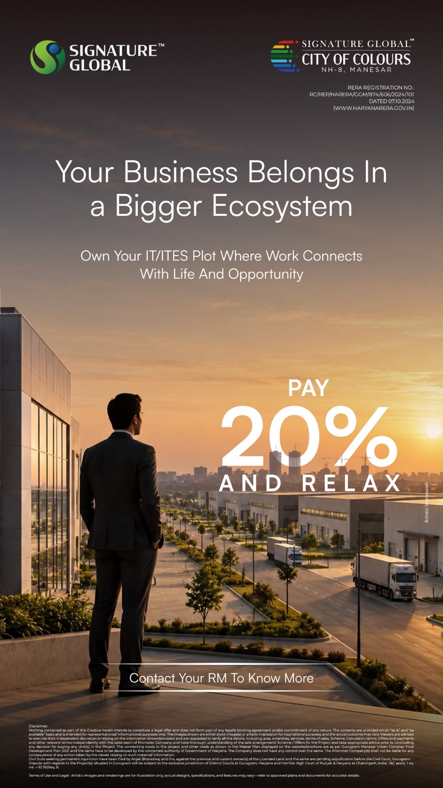 Own Your IT/ITES Plot at City of Colours || Pay 20% and Relax - Signature Global || Transform Your Business Destination Today Update