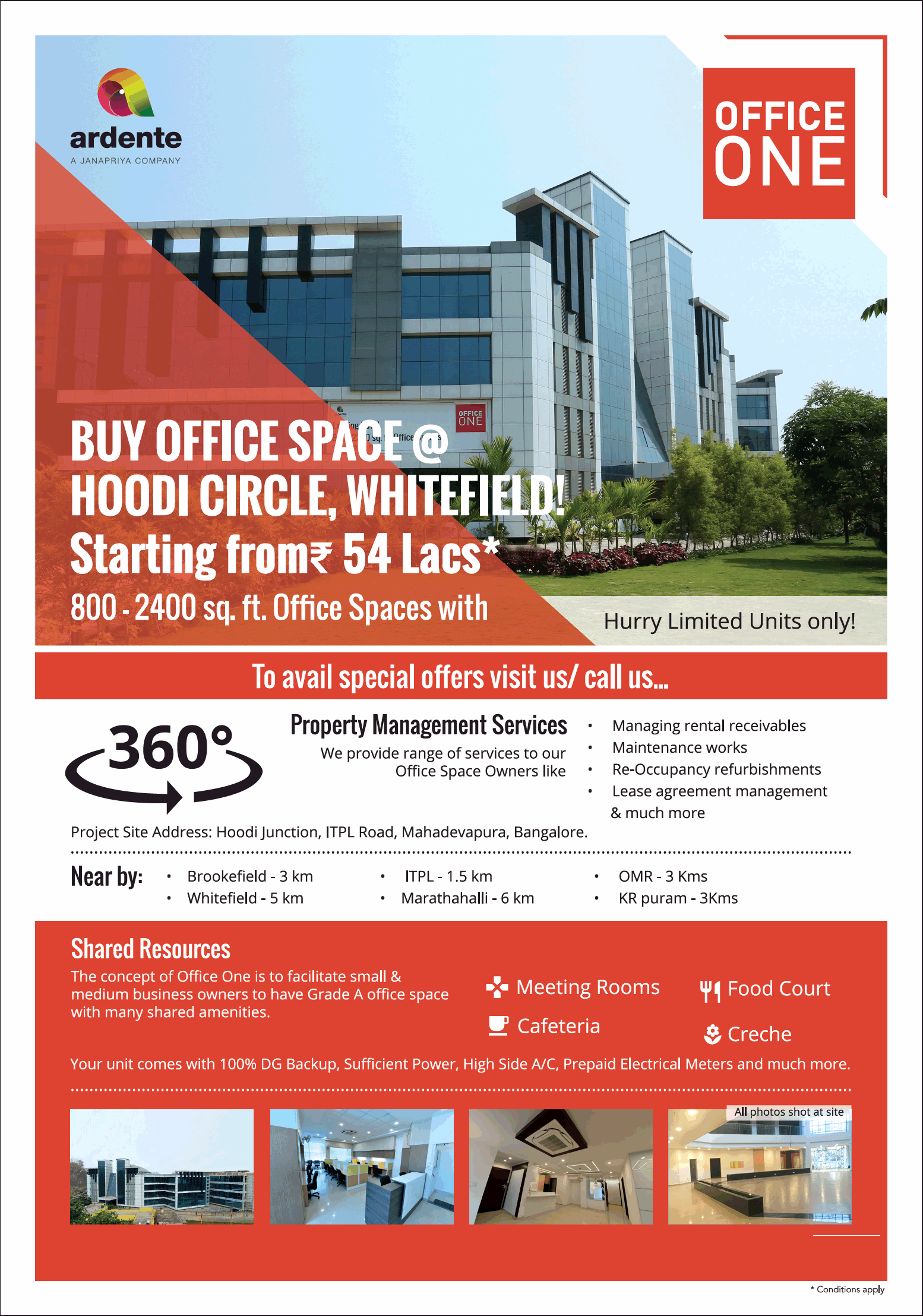 Buy office space in Hoodi Circle, Whitfield starting from Rs 54 lacs at  Ardente Office One in Bangalore Update