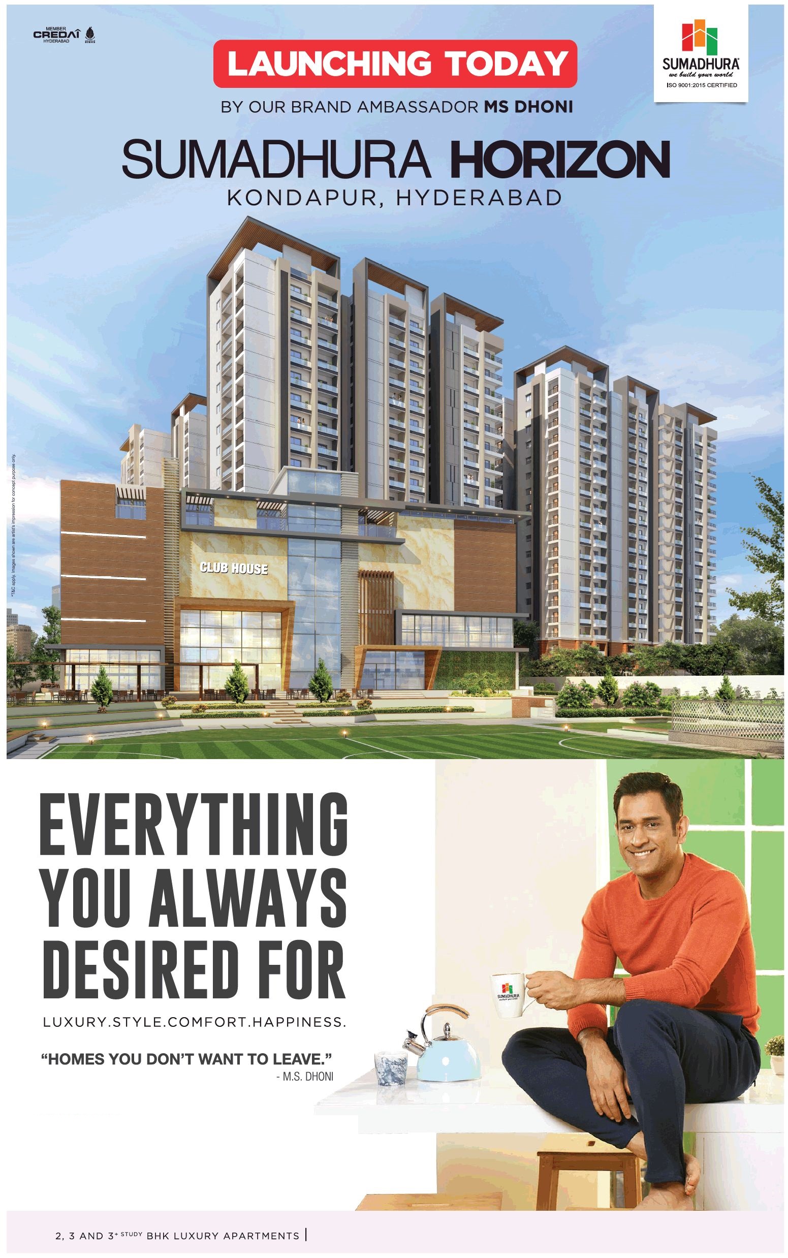 Launching today at Sumadhura Horizon in Hyderabad Update