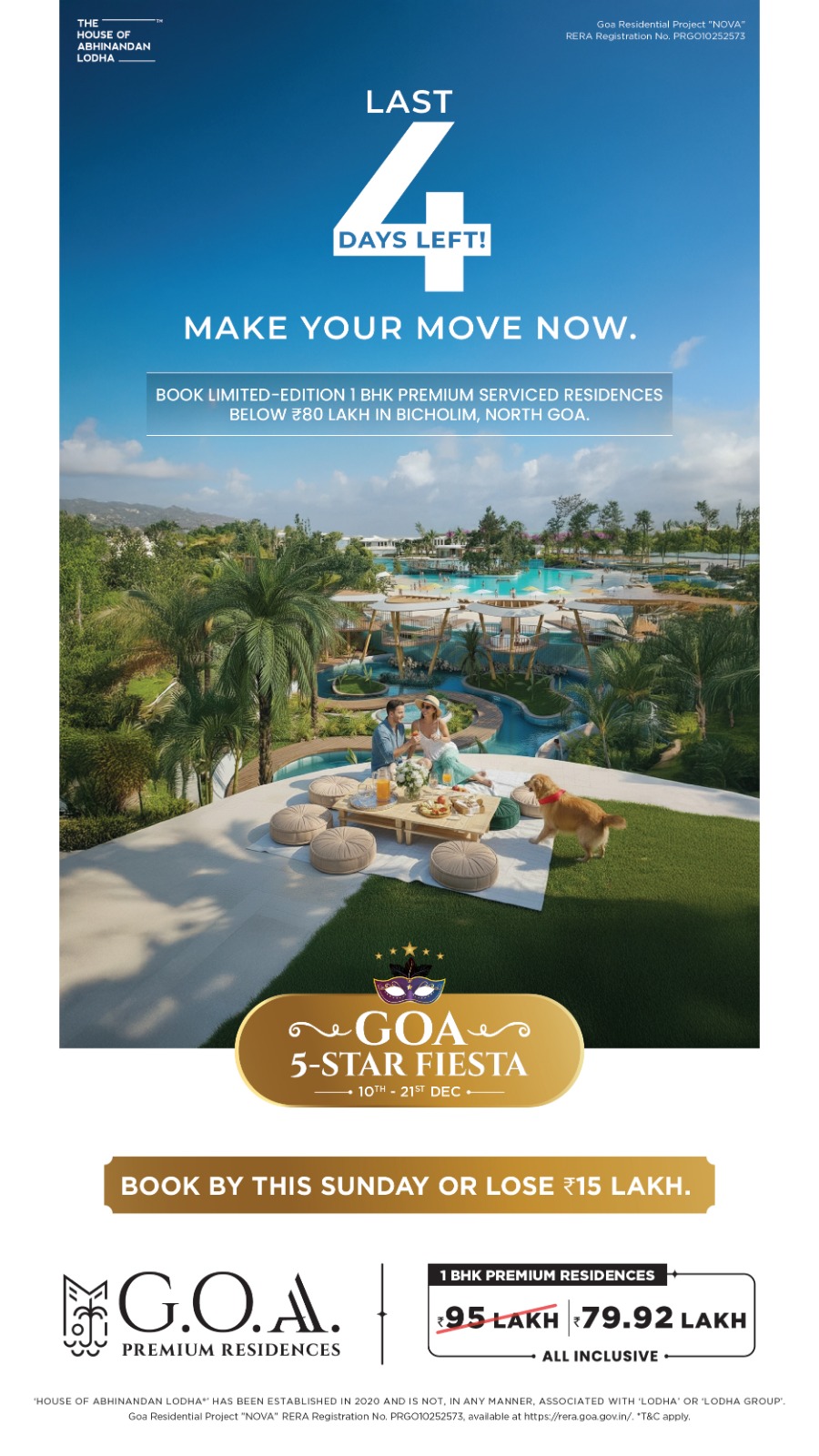 Final 4 Days to Own a 1 BHK in North Goa Under ₹80 Lakh, by House of Abhinandan Lodha, Project NOVA in Bicholim Update