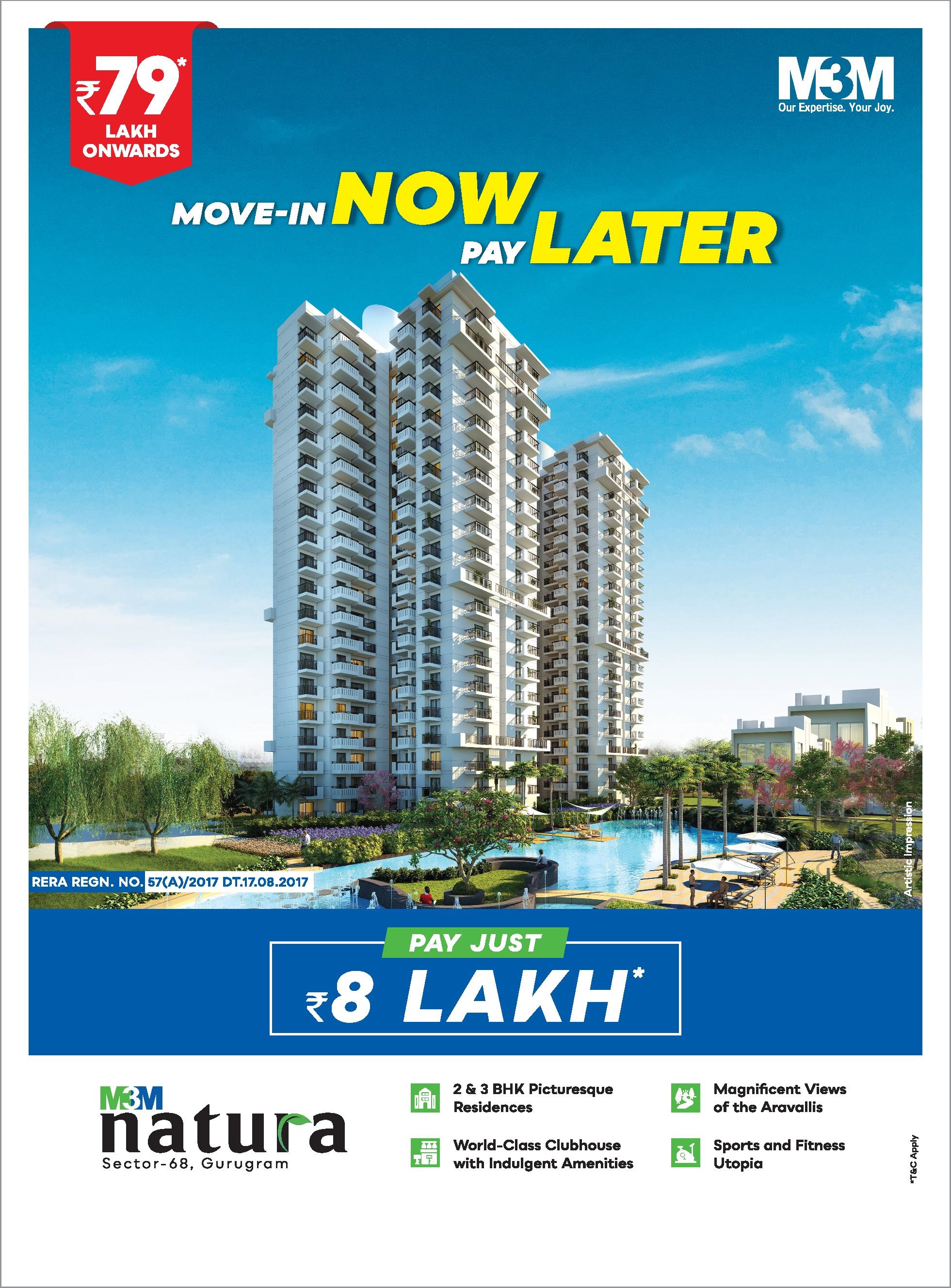 Move in now and pay later at M3M Natura in Gurgaon Update