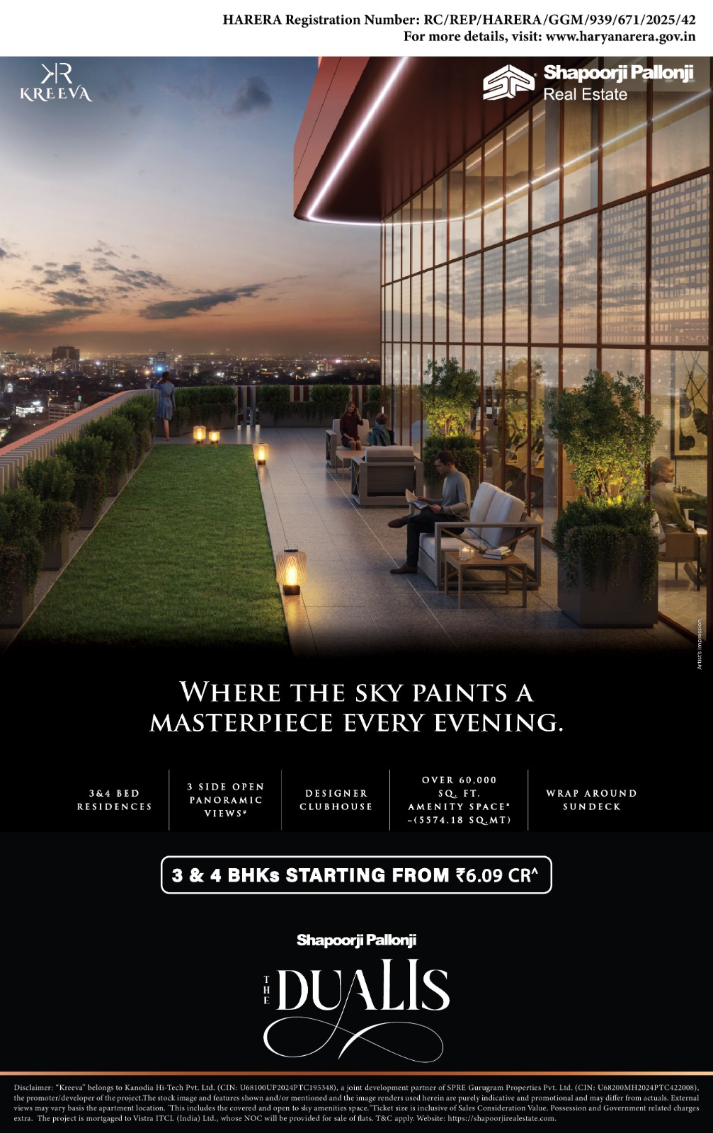 Experience Luxury Living at The Dualis by Shapoorji Pallonji in Kreeva, Starting from ₹6.09 Cr Update