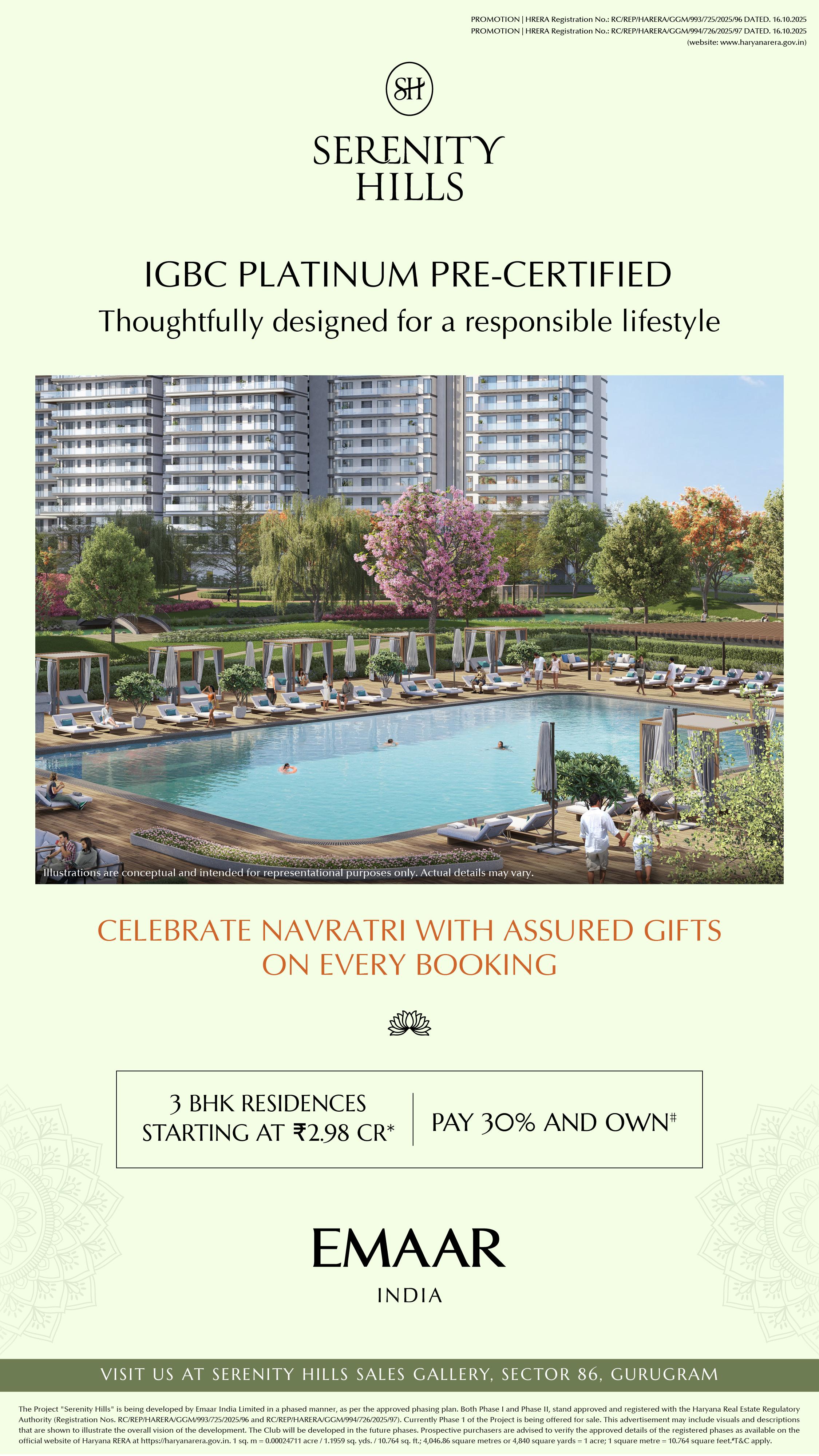 Celebrate Navratri with Assured Gifts: Book Now at Serenity Hills || Experience Luxury Living at Serenity Hills, Gurugram || Unlock the Navratri Offer: Serenity Hills by Emaar Update