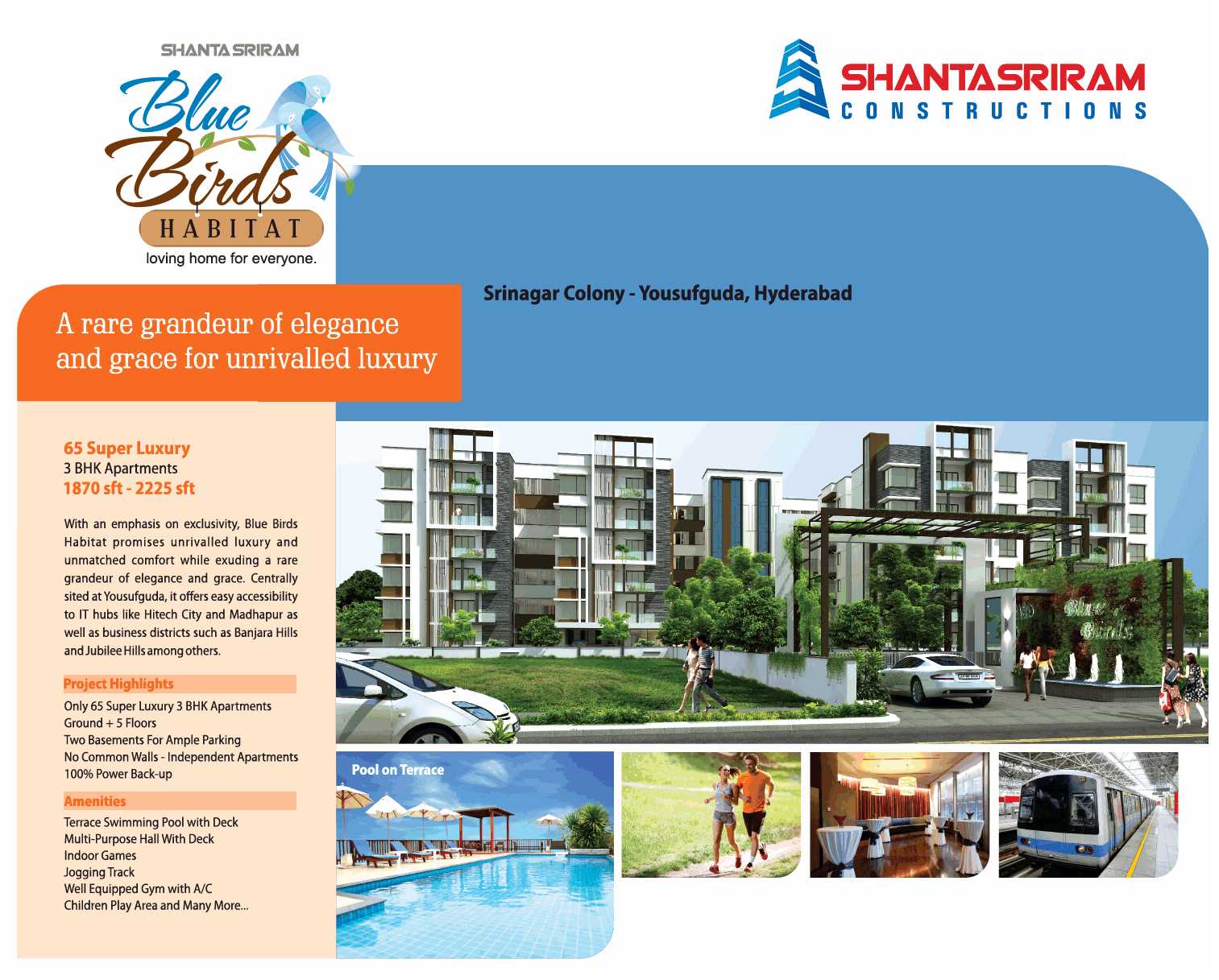 Experience a rare grandeur of elegance and grace for unrivaled luxury at Shanta Sriram Blue Birds habitat in Hyderabad Update
