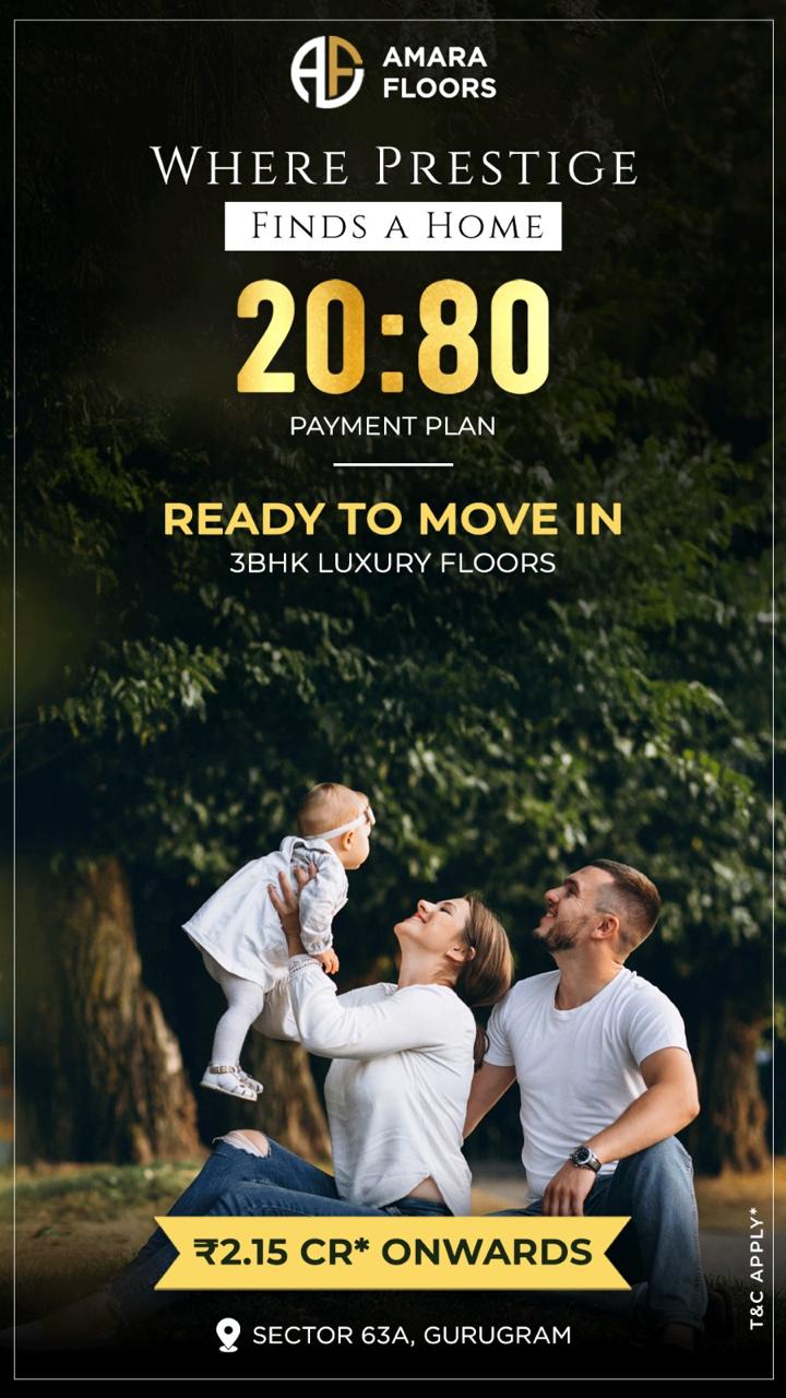 Discover Luxury at Amara Floors, 3BHK in Sector 63A, Gurugram, Starting ₹2.15 Cr Update
