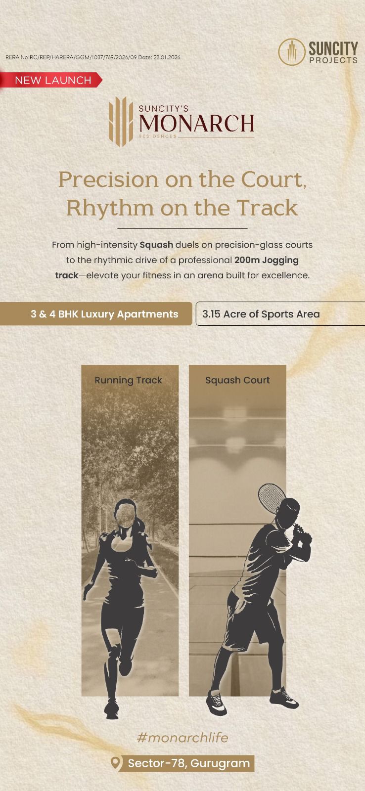 New Launch: 3 & 4 BHK Suncity Monarch Residences in Sector-78, Gurugram Update