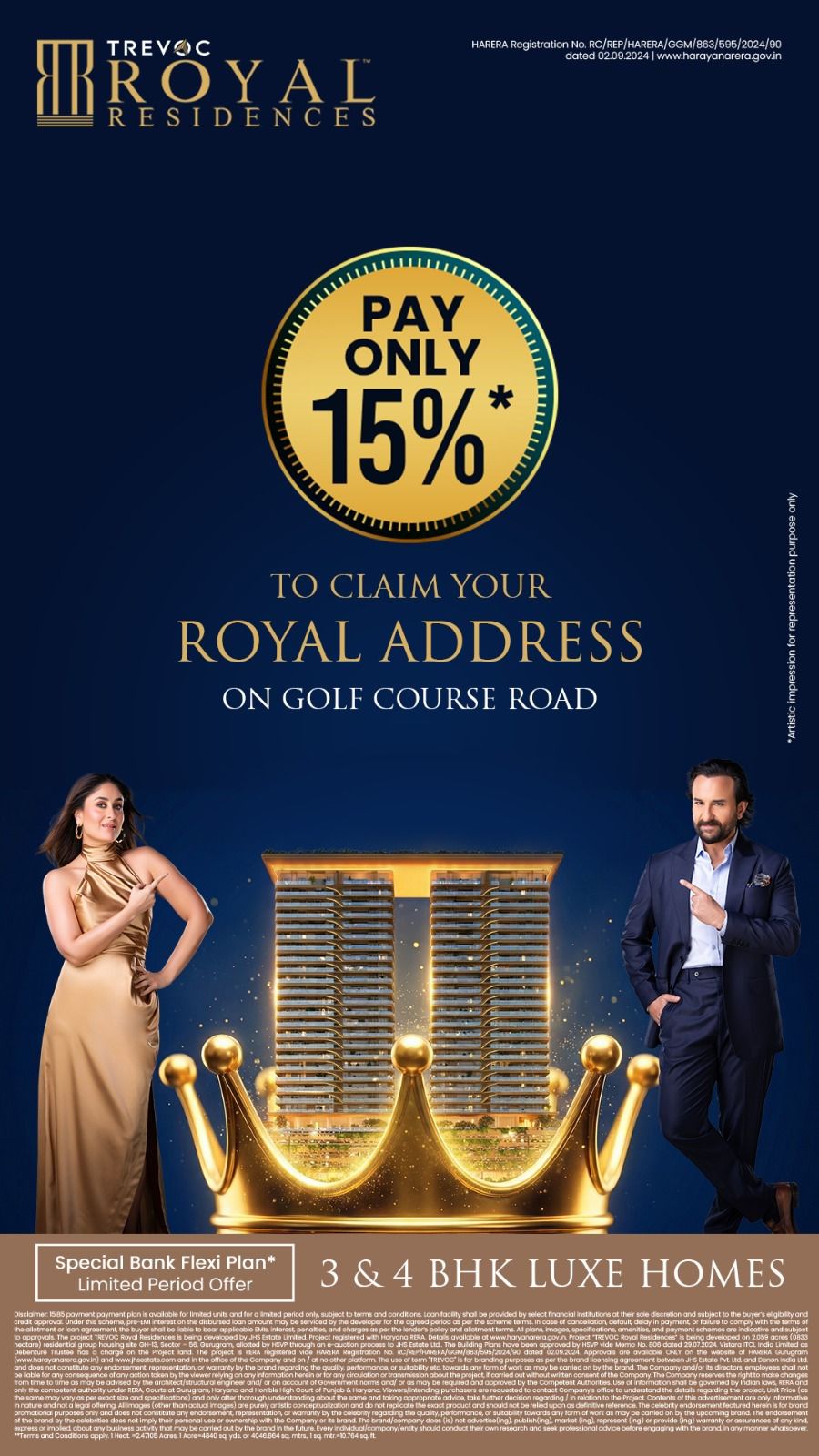 Own Your Luxe Home with 15% Payment || Limited Period Offer on Golf Course Road || Pay Only 15% and Secure Your Address Update