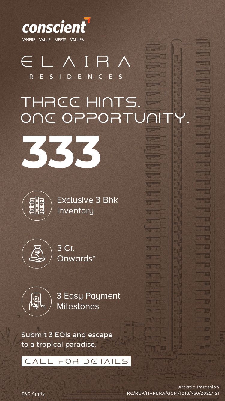 Own an Exclusive 3 BHK at Elaira Residences by Conscient, Starting 3 Cr, Escape to Your Tropical Paradise Update