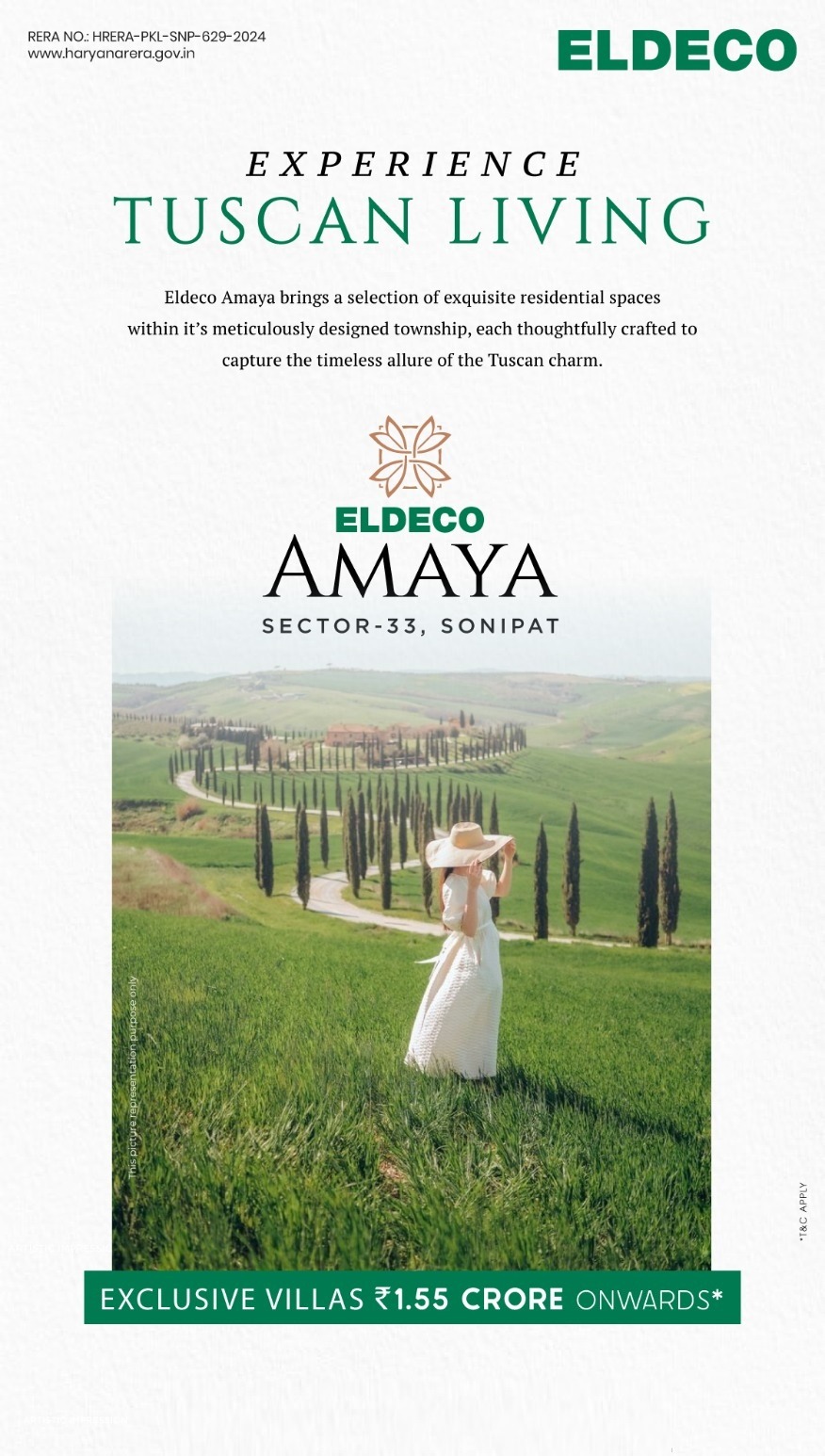 Discover Tuscan Living, Eldeco Amaya Villas, Sonipat Starting at ₹1.55 Crore Update