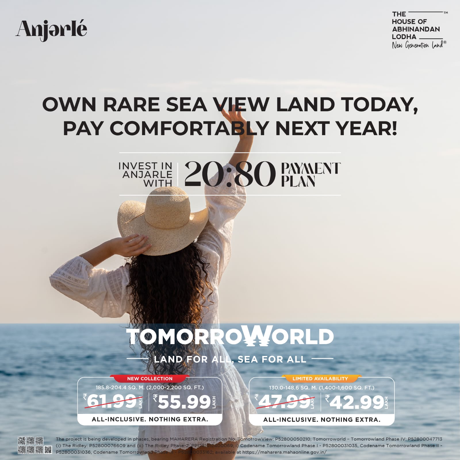 Invest in Anjarle's Sea View Land, Easy Payment Plan Available, Prices Start at ₹42.99 Lac, TomorrowWorld by The House of Abhinandan Lodha, Anjarle Location Update