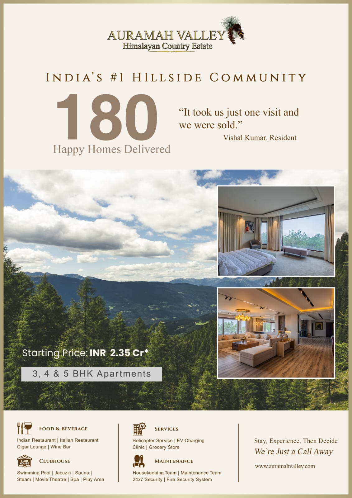 Discover Auramah Valley: 180 Happy Homes Delivered || Experience India's #1 Hillside Community || Luxury Living Starting at INR 2.35 Cr Update