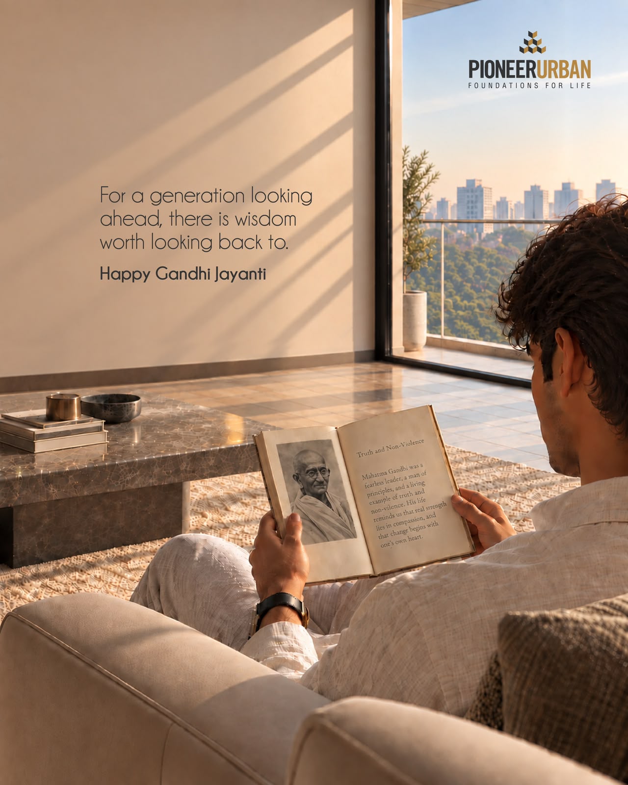 Happy Gandhi Jayanti Message from Pioneer Urban || Celebrating Gandhi's Legacy with Pioneer Urban || Reflecting on Wisdom this Gandhi Jayanti Update