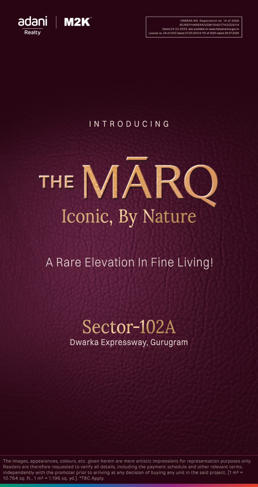Introducing The MARQ by Adani & M2K || New Project Launch in Sector-102A || Experience Iconic Living on Dwarka Expressway Update