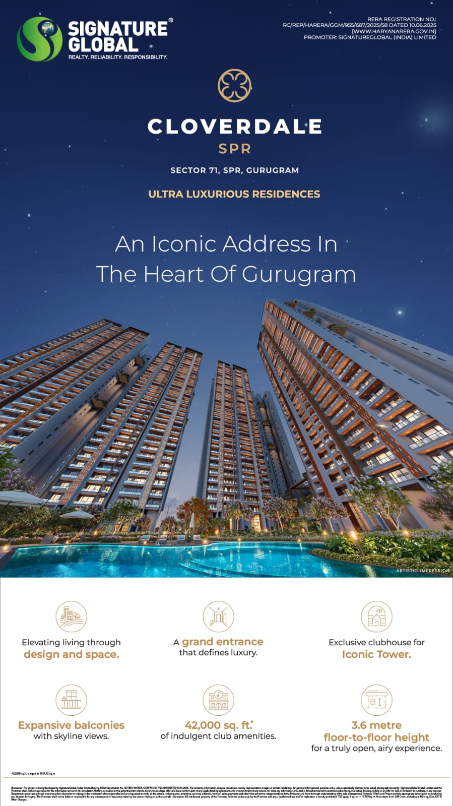 Discover the Iconic Cloverdale in Sector 71 Gurugram by Signature Global Update