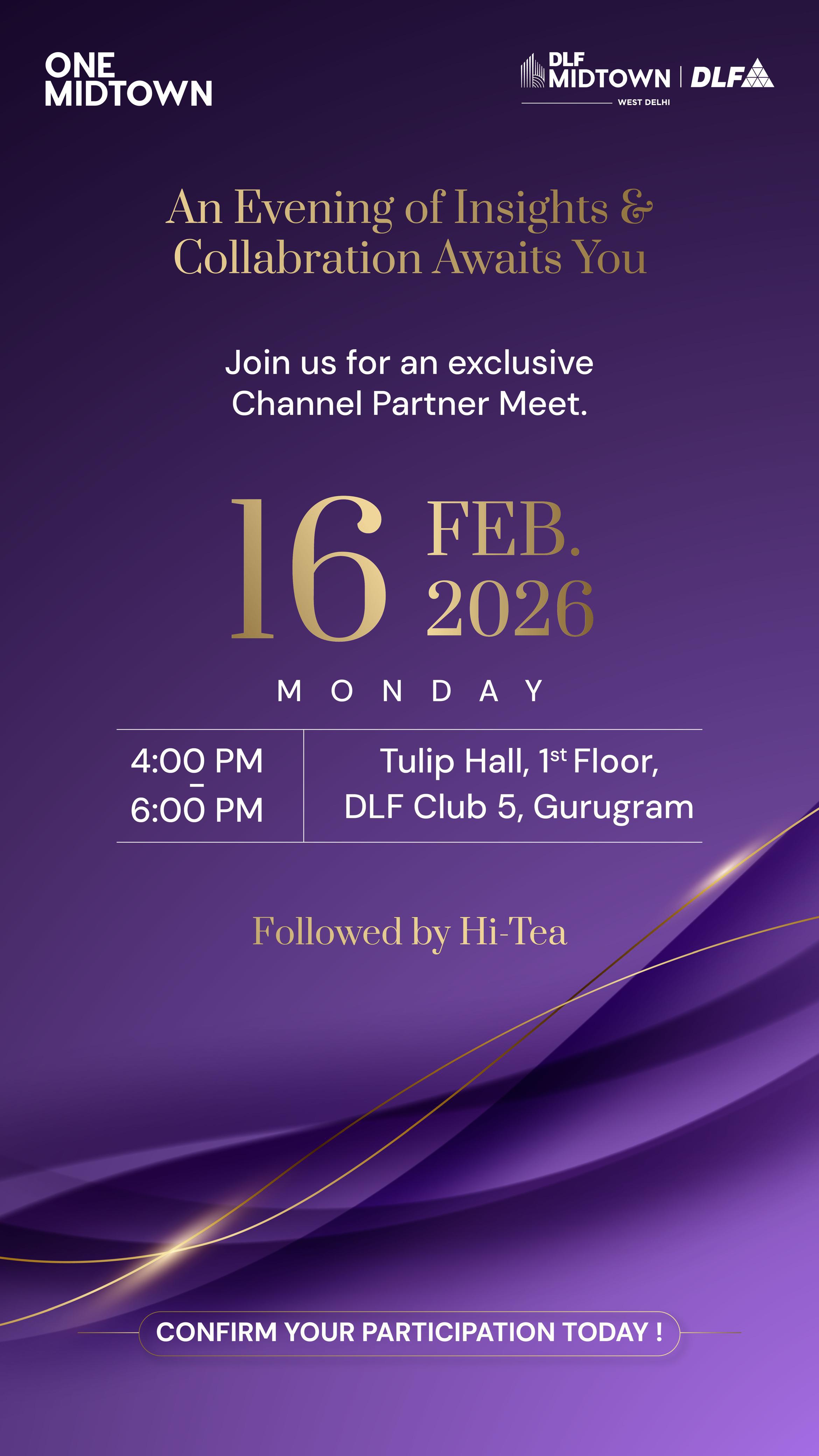 Exclusive Channel Partner Meet by One Midtown, 16 Feb 2026, Tulip Hall Gurgaon Update