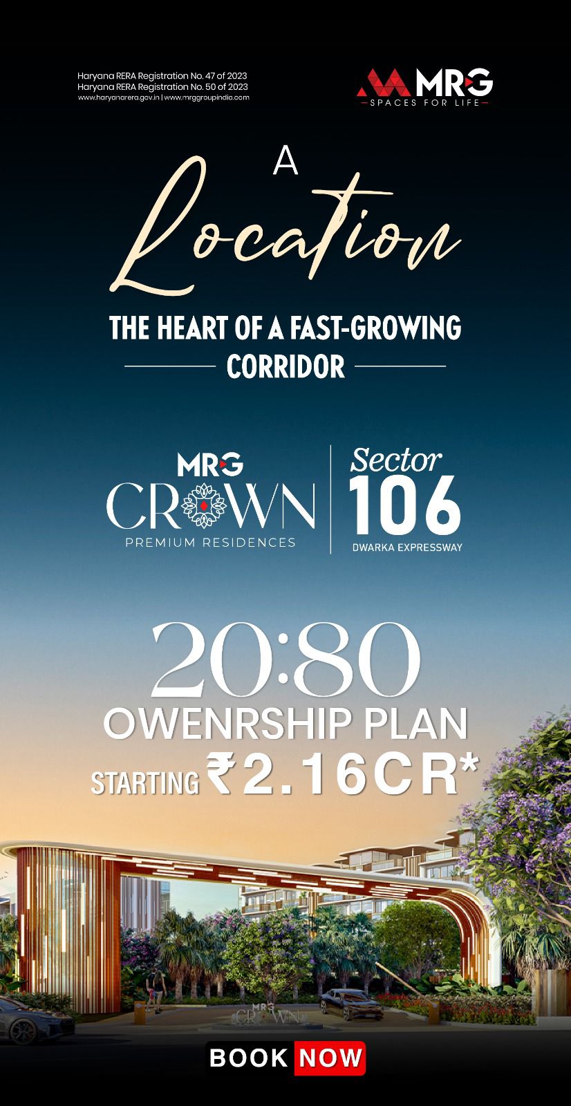Explore MRG Crown’s 20:80 Plan in Sector 106 || Secure Your Spot at MRG Crown for ₹2.16CR || Discover Premium Living at MRG Crown, Sector 106 Update