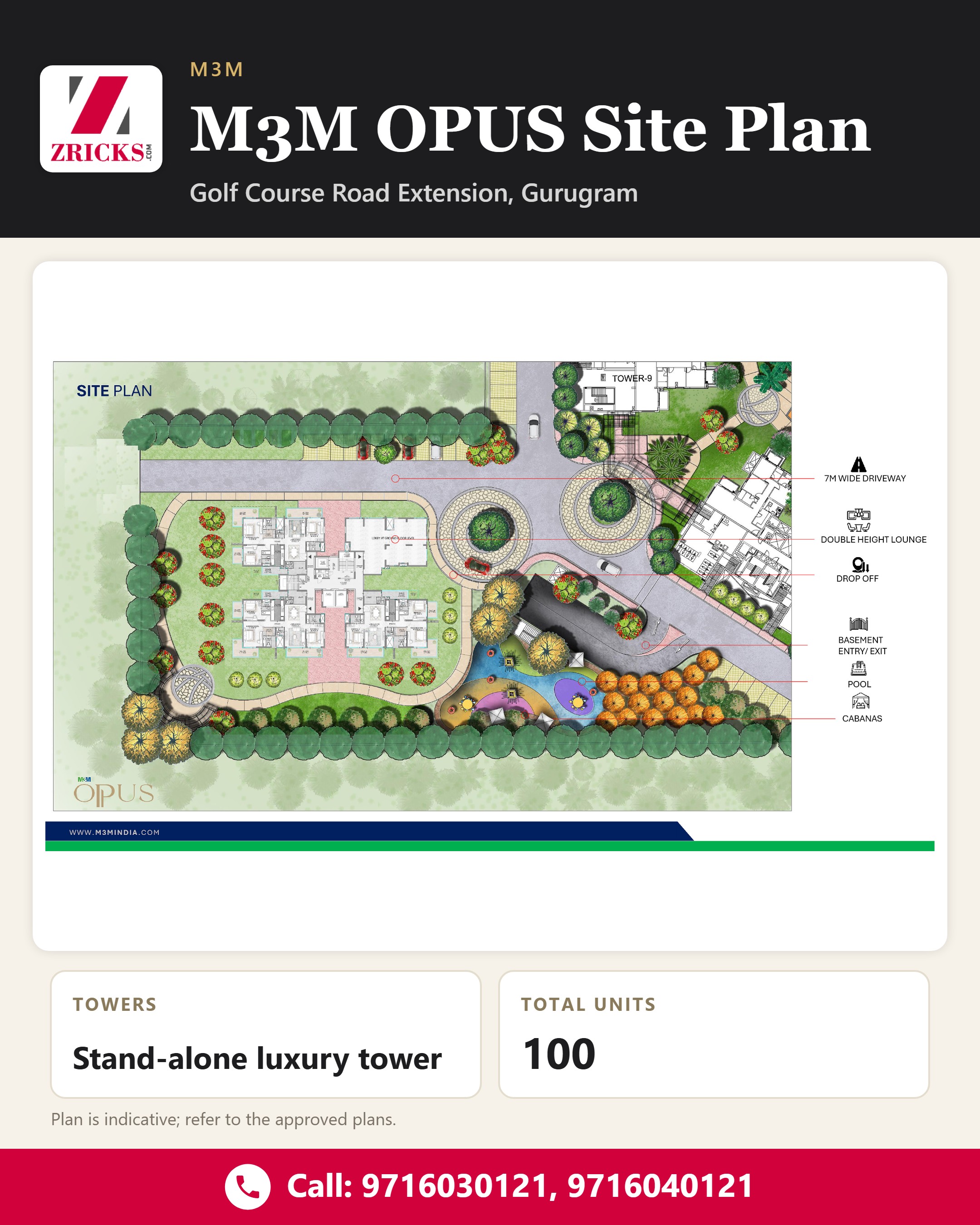 M3M OPUS Site Plan: Arrival, Pool and Private Landscapes Update
