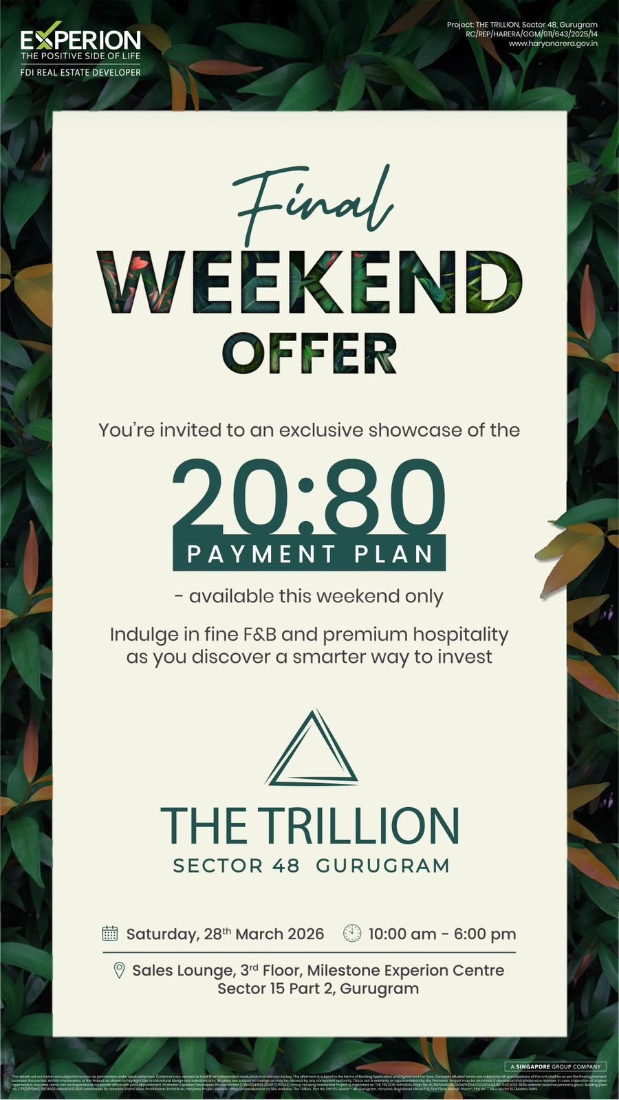 Exclusive Weekend Offer at The Trilliant, Gurugram! || Final Weekend Offer by Experion || Discover the 20:80 Payment Plan at The Trilliant Update