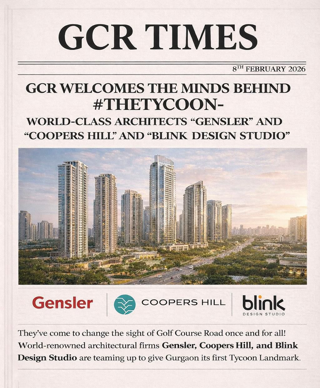 Discover The Tycoon by Gensler, Coopers Hill, and Blink Design Studio on Golf Course Road! Update