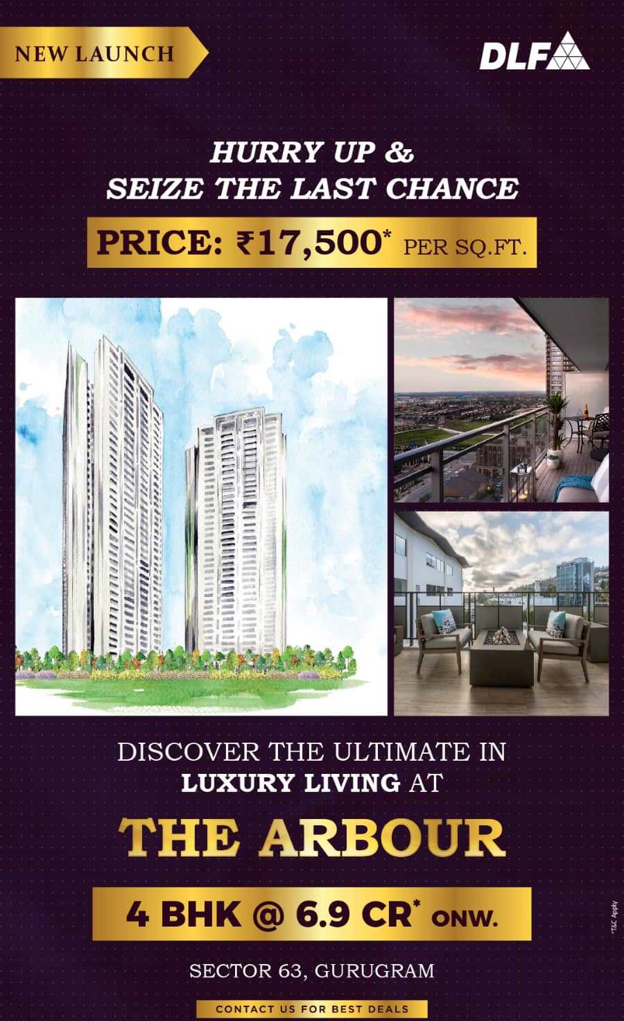 Hurry up & seize the last chance price Rs 17500 per sqft at DLF The Arbour, Gurgaon Update