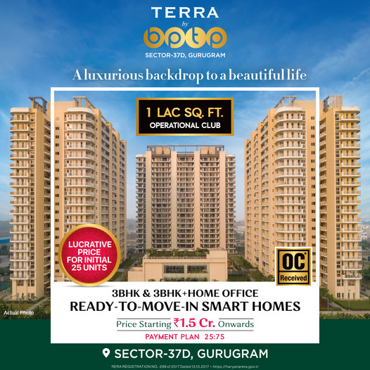 Lucrative price for initial 25 units at BPTP Terra in Sector 37D, Gurgaon Update