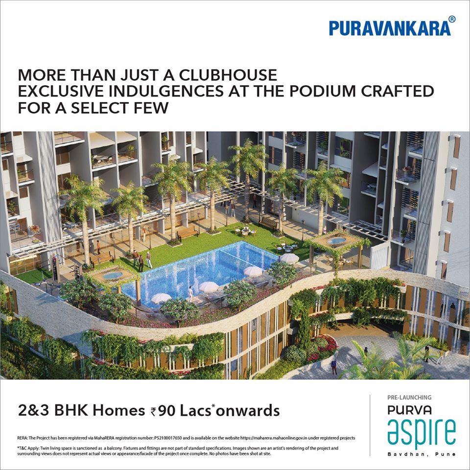 More than just a clubhouse exclusive indulgences at the podium crafted for a select few at Purva Aspire in Bavdhan, Pune Update
