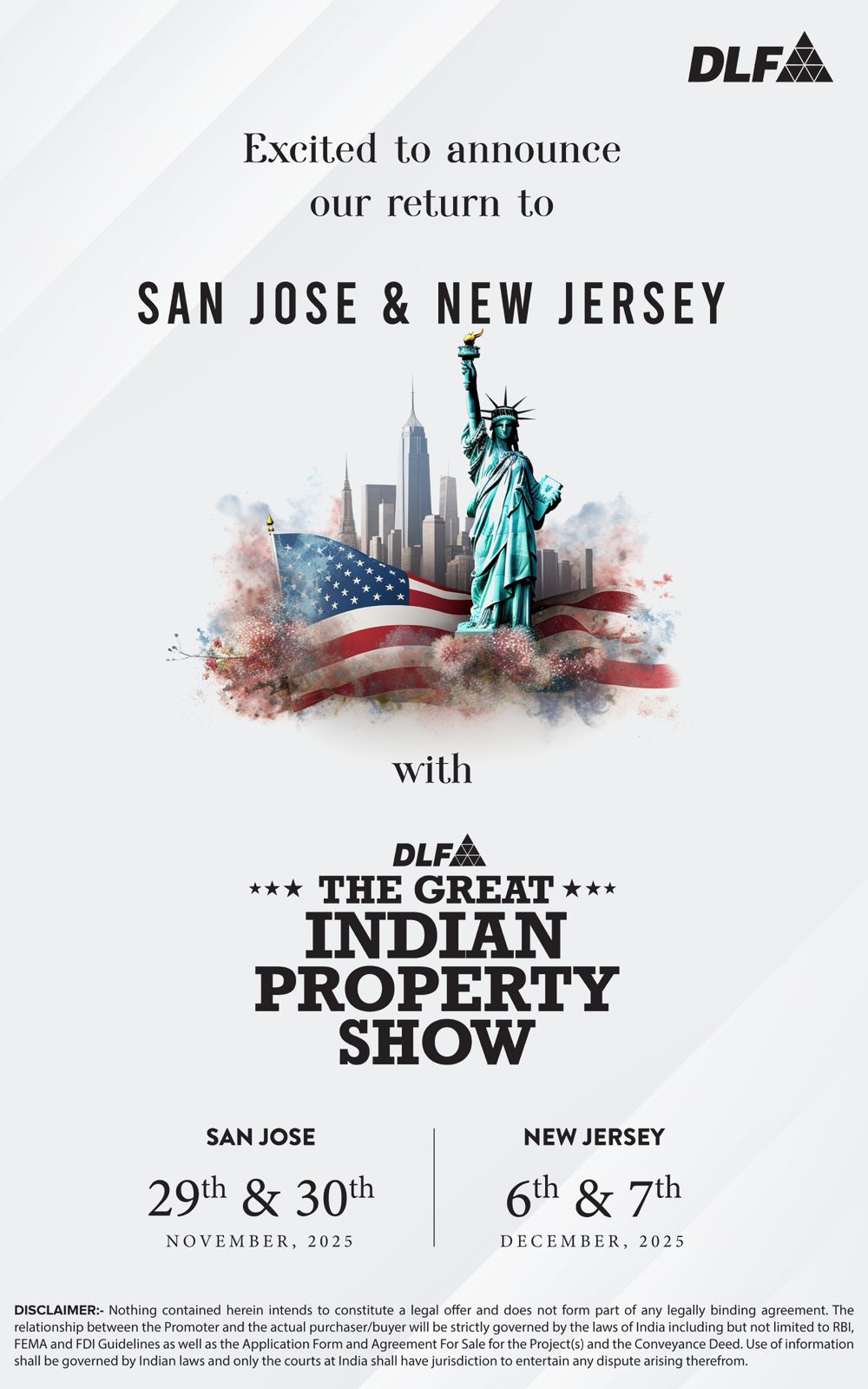 Join DLF's Great Indian Property Show: San Jose & New Jersey Update