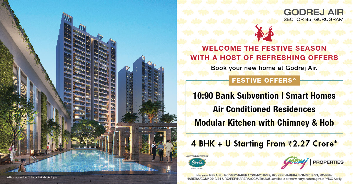Book 4 BHK + Utility starting from Rs 2.27 Cr at Godrej Air in Gurgaon Update