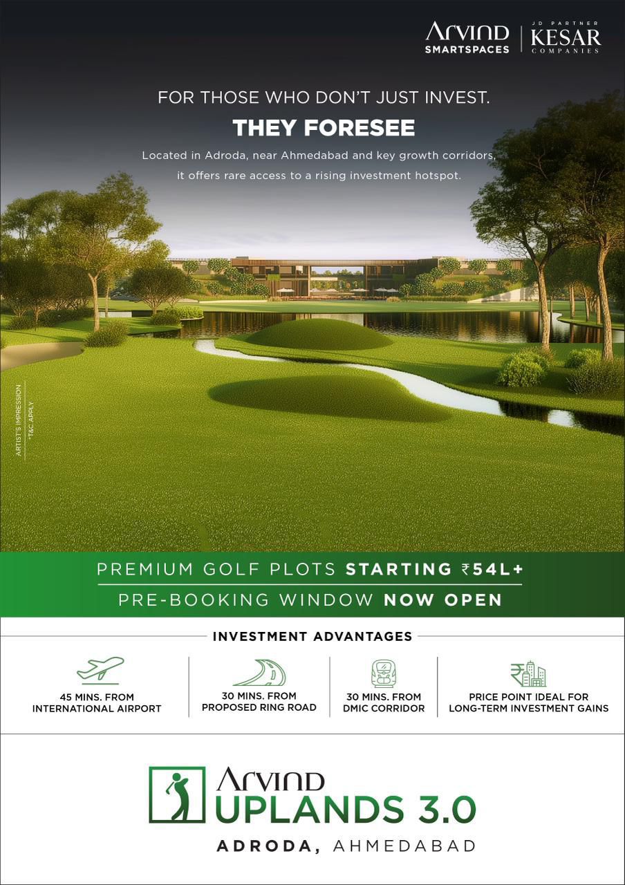 Discover Premium Golf Plots at Arvind Uplands 3.0, Adroda, Ahmedabad - Starting ₹54L Update