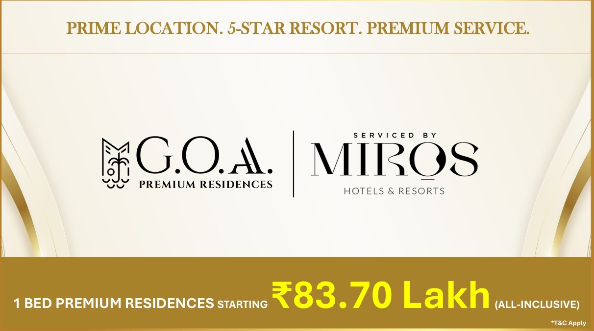 Own a Premium 1 Bed Residence in Goa by G.O.A. Premium Residences, Starting at ₹83.70 Lakh Update