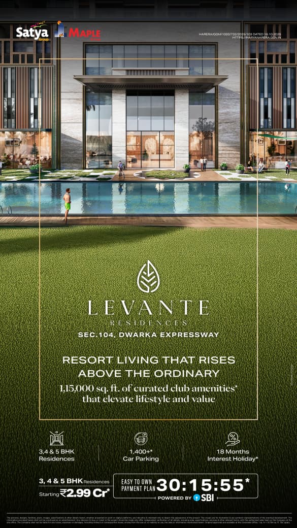 Experience Lavish Living at Levante Residences, Starting ₹2.99 Cr, Sec 104, Dwarka Expressway Update
