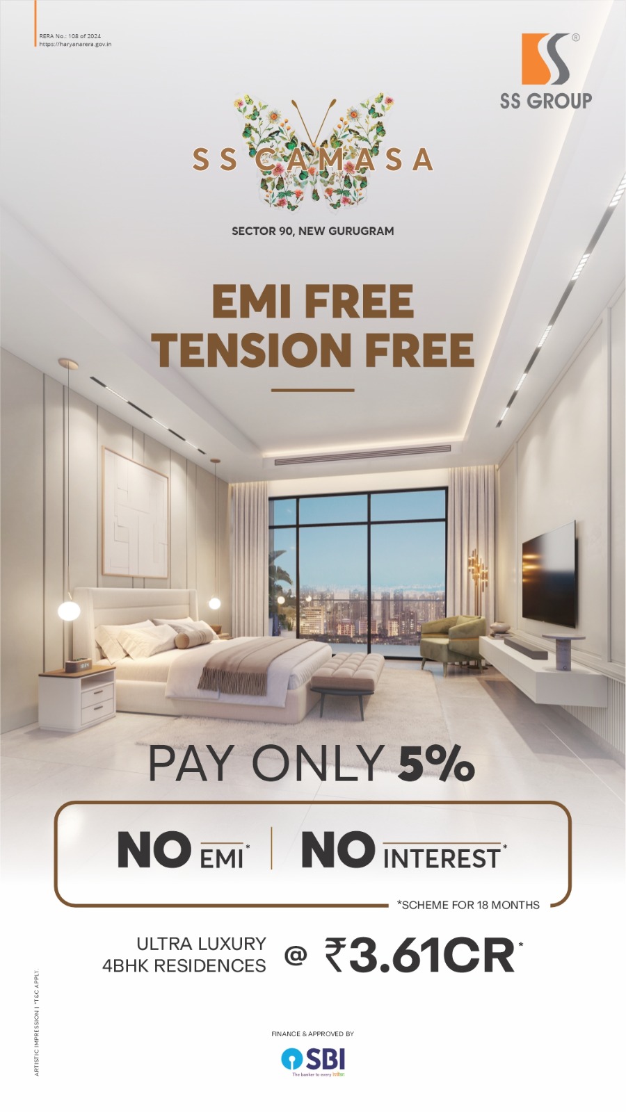 Luxury Living at SS Camasa, New Gurugram: Pay Only 5%! No EMI, No Interest! Update