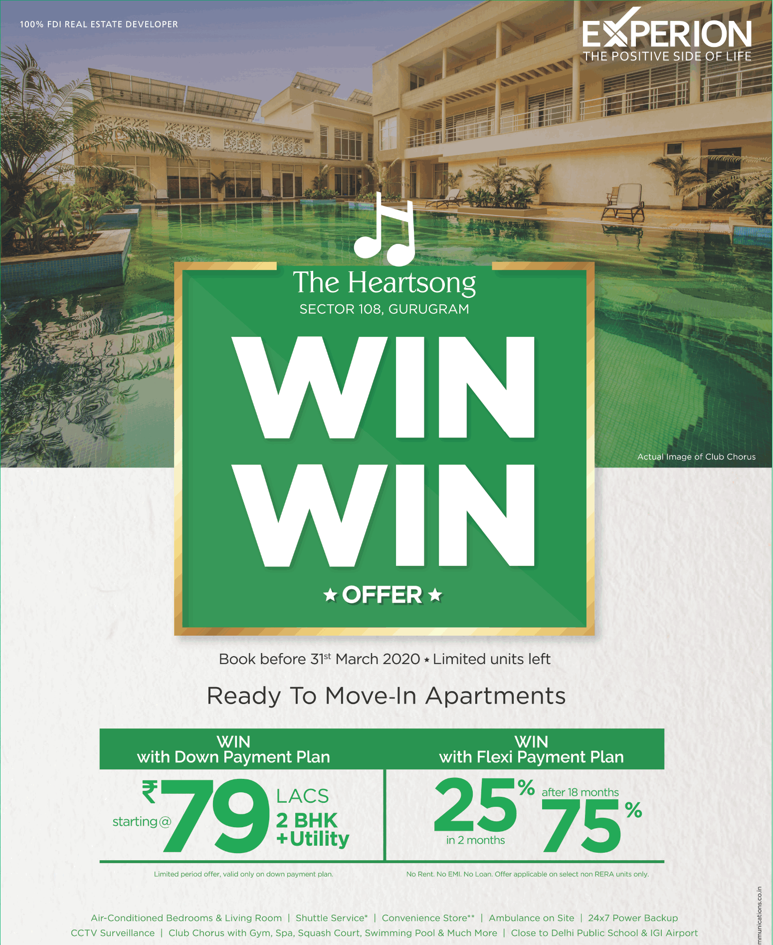 Book before 31st March 2020 at Experion The Heartsong in Gurgaon Update