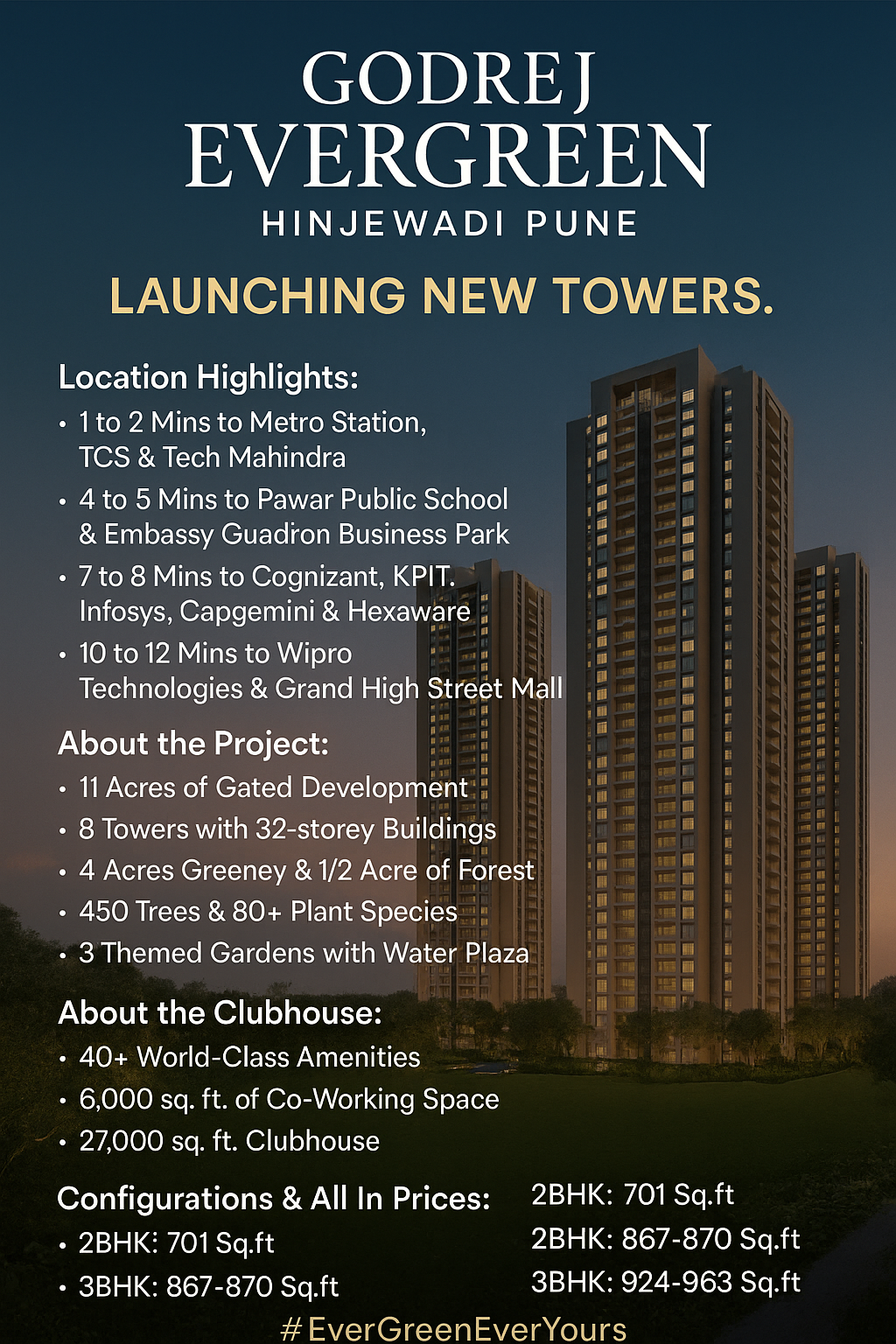 Explore the New Towers at Godrej Evergreen, Hinjewadi Pune Update