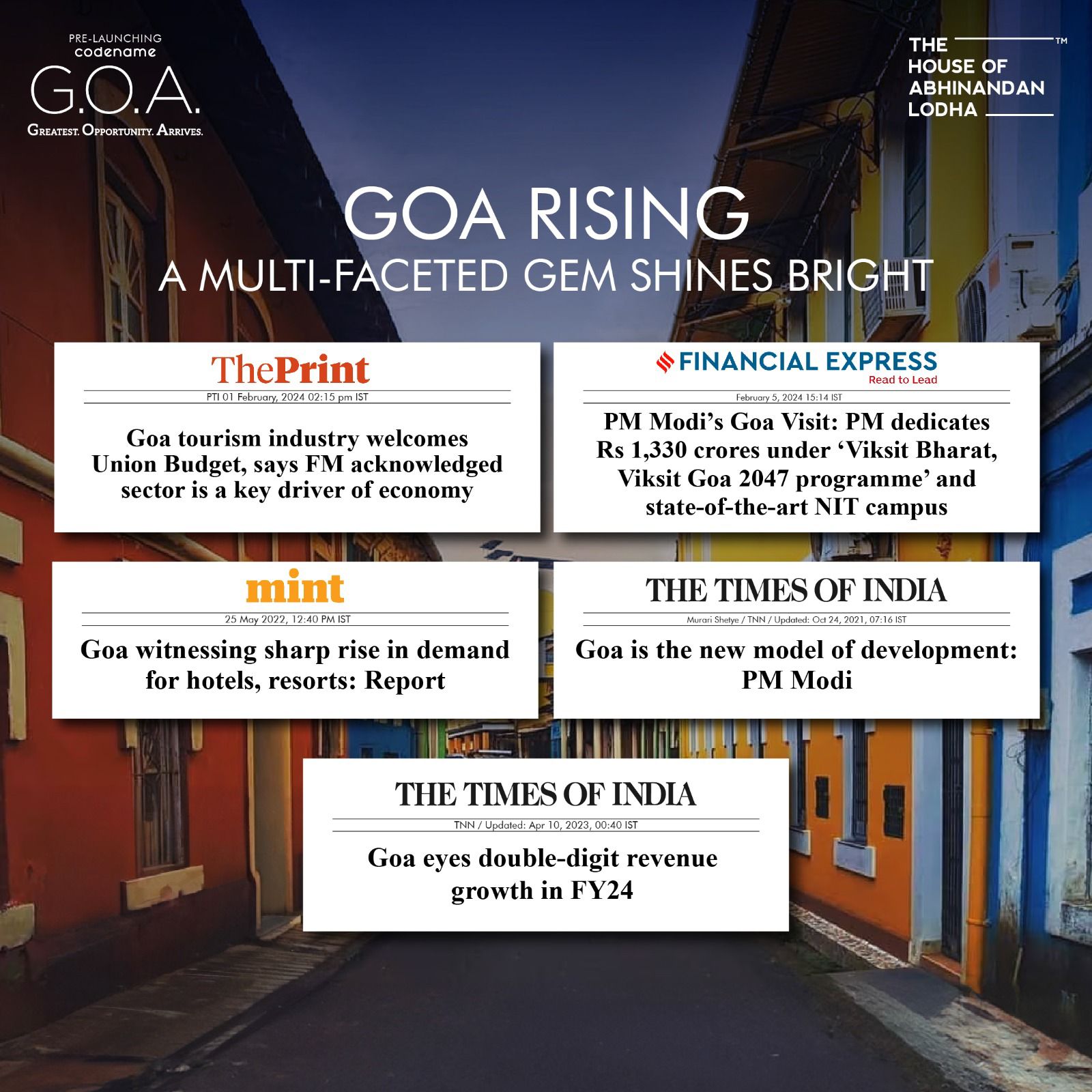 The House of Abhinandan Lodha Celebrates Goa's Economic Surge with Pre-Launch of G.O.A. Project Update