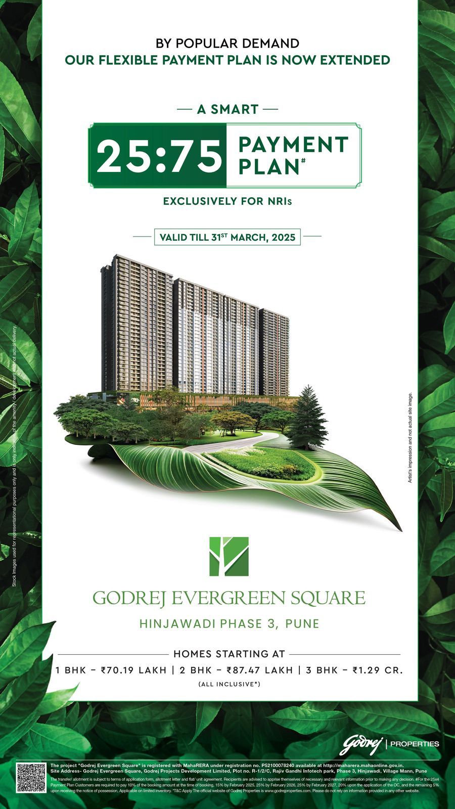 Discover Godrej Evergreen Square, Pune: Flexible 25:75 Payment Plan, Homes Starting at ₹70.19 Lakh Update