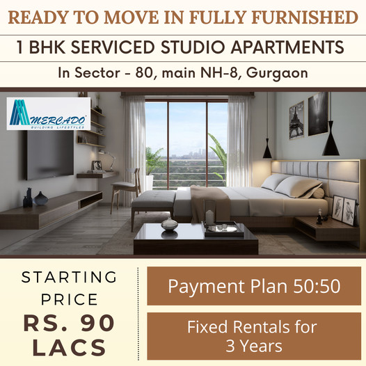 Ready to move in fully furnished 1 BHK serviced studio apartment at Elan Mercado in Gurgaon Update