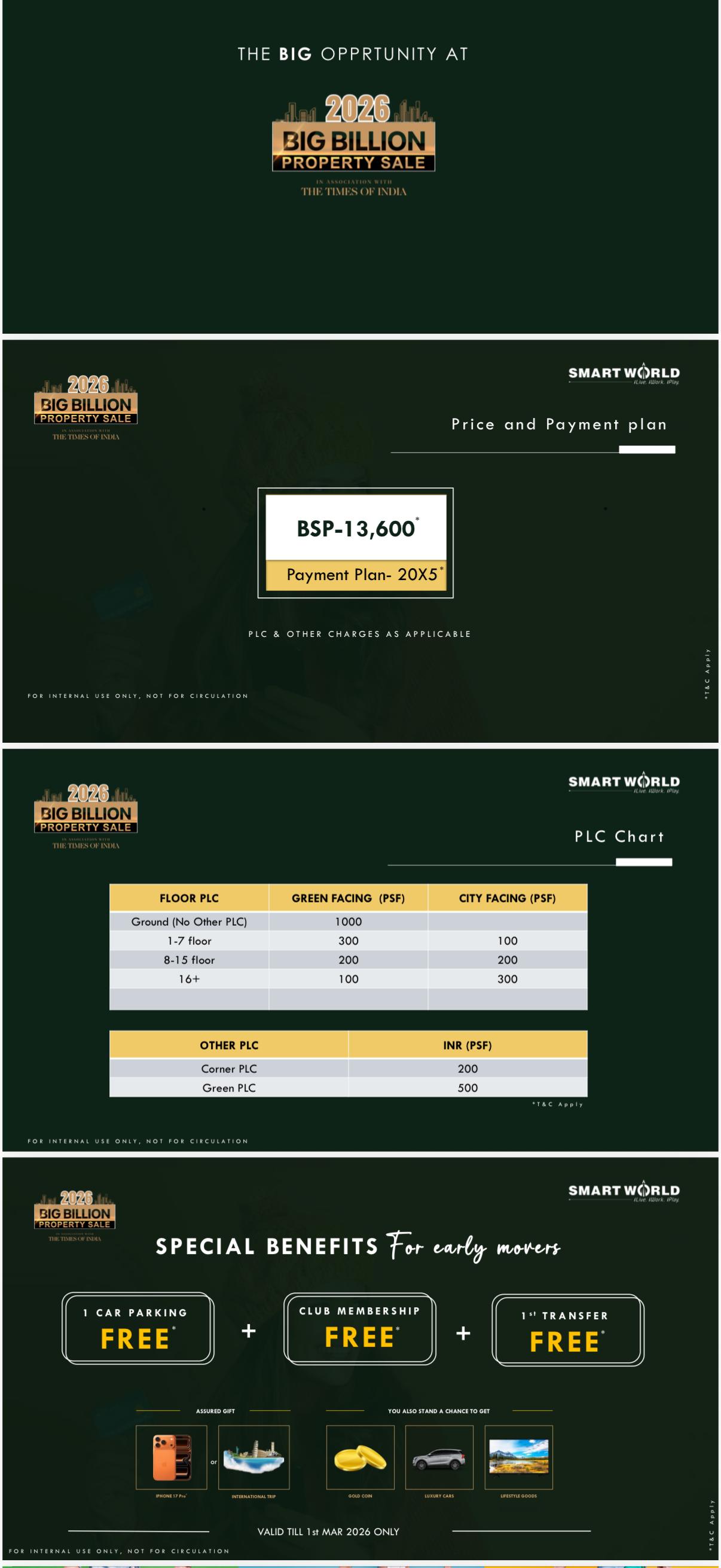 Unveil SmartWorld's Exclusive Offer at Big Billion Property Sale 2026 in Gurgaon, BSP 13,600! Update