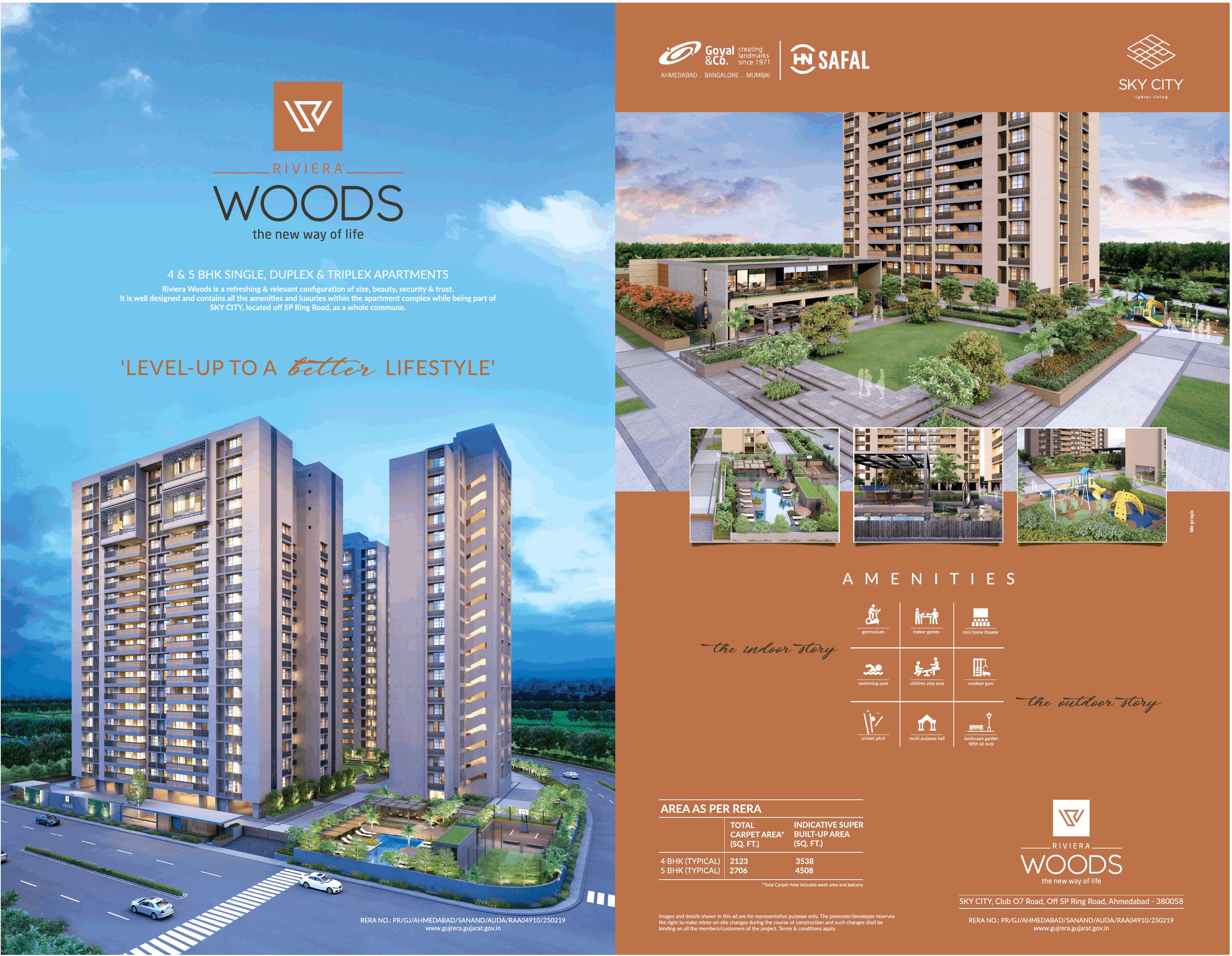 Book 4 & 5 bhk single, duplex & triplex apartments at Riviera Woods, Ahmedabad Update
