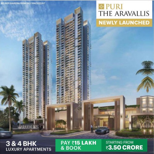 Newly launched ultra luxury apartments at Puri The Aravallis, Gurgaon Update