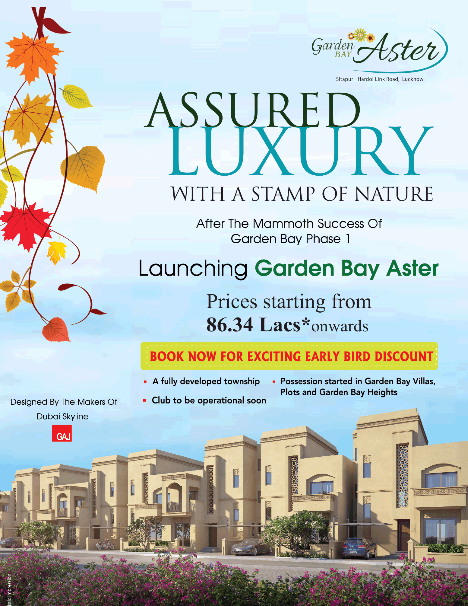 Launching Garden Bay Aster prices starting from Rs 86.34 Lakh onwards at Shalimar Group in Lucknow Update