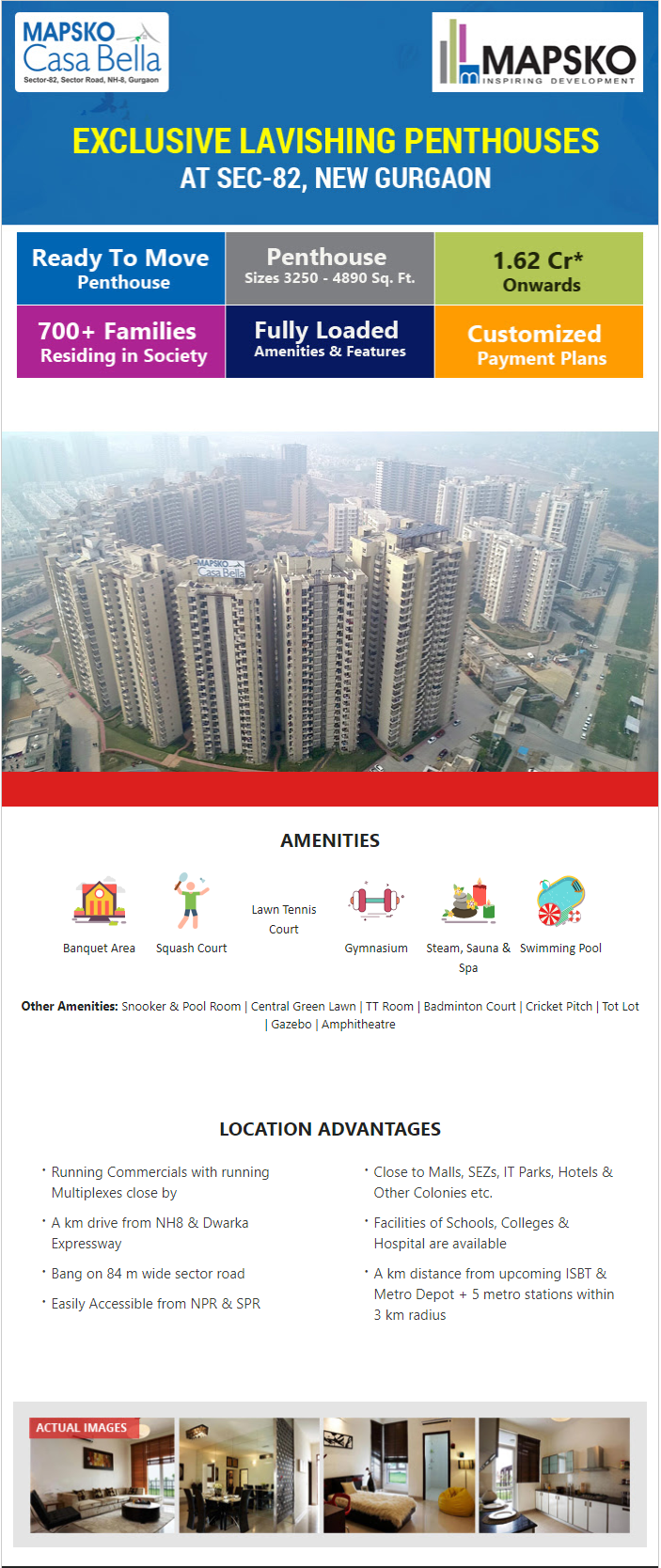 Exclusive lavishing penthouses at Mapsko Casabella in Gurgaon Update